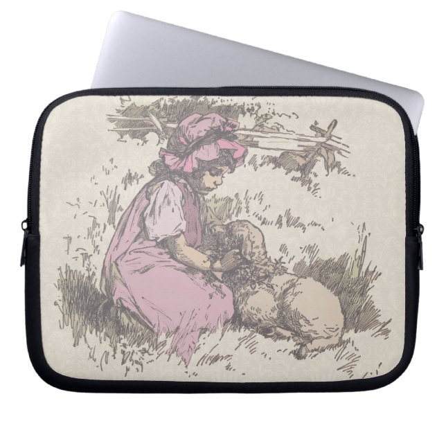 Mary hade ett litet lamm Nursery Rim Laptop Fodral (Framsidan)