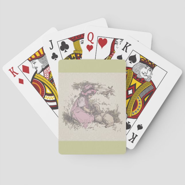 Mary hade ett litet lamm Nursery Rim Spel Kort (Baksidan)