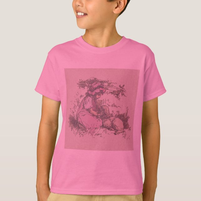 Mary hade ett litet lamm Nursery Rim T-shirt (Framsida)
