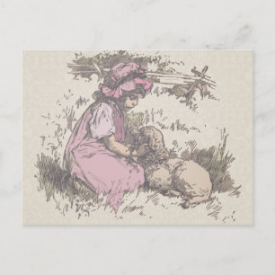 Mary hade ett litet lamm Nursery Rim Vykort