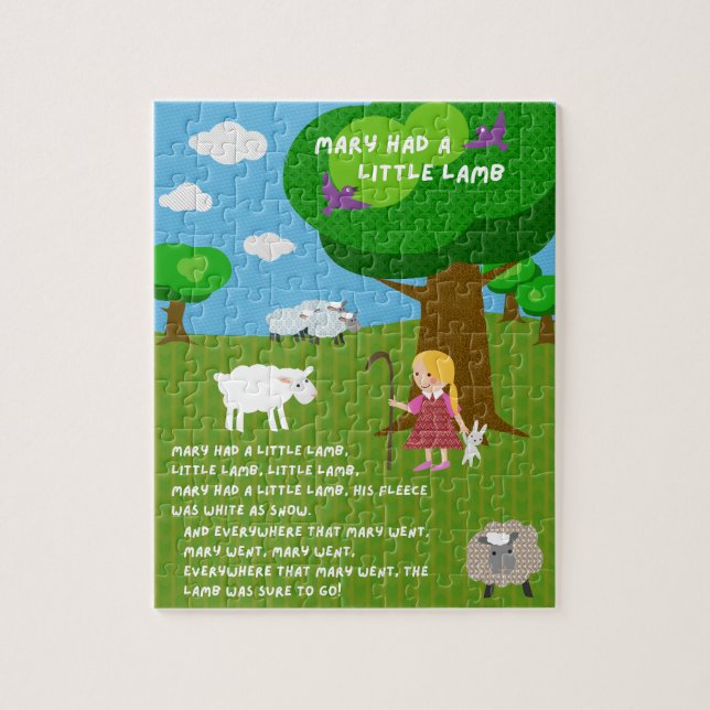 Mary hade ett litet lamm Pysselramsa Pussel (Vertikal)