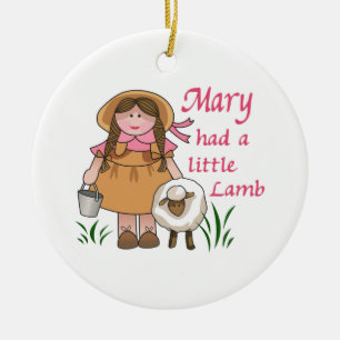 MARY HADE LITE EN LAMB JULGRANSPRYDNAD KERAMIK