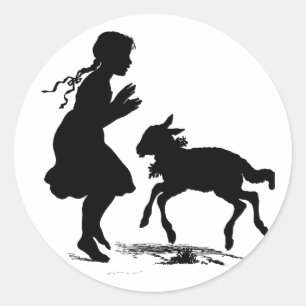 Mary hade lite en Lambpåsk Runt Klistermärke