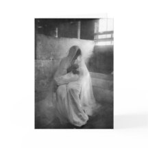 Mary håller Jesus i ett stadigt hälsningskort