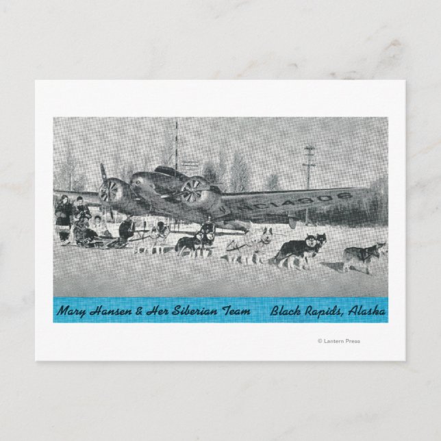 Mary Hansen & Siberians w/ Flygplan Vykort (Framsida)
