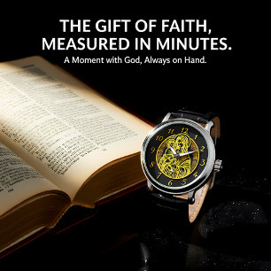 Mary Holding Jesus i Serene Guld Armbandsur