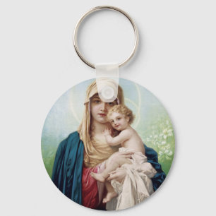 Mary holding Jesus Nyckelring