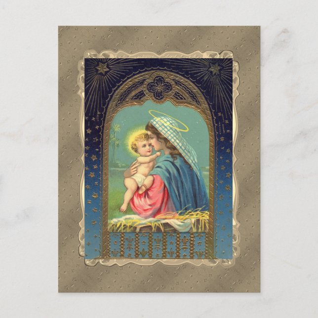 Mary Holding the Baby Jesus Vykort (Framsida)