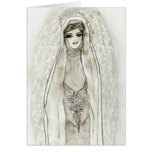 Mary i grottoen hälsningskort