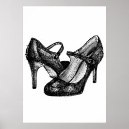 Mary Jane Heels Mode Sketch Poster