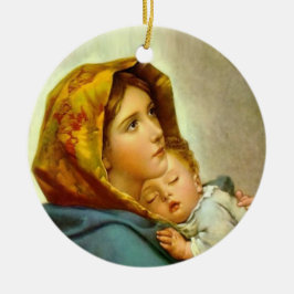 Mary & Jesus katolska kyrkans Religiösa Jul Julgransprydnad Keramik