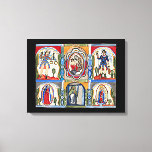 Mary Jesus Kristus Religiösa folk Art Painting Canvastryck