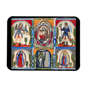 Mary Jesus Kristus Religiösa folk Art Painting Magnet