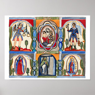 Mary Jesus Kristus Religiösa folk Art Painting Poster