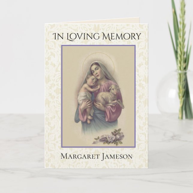 Mary Jesus Lamb RosesCatholic Condolence Tack (Framsida)
