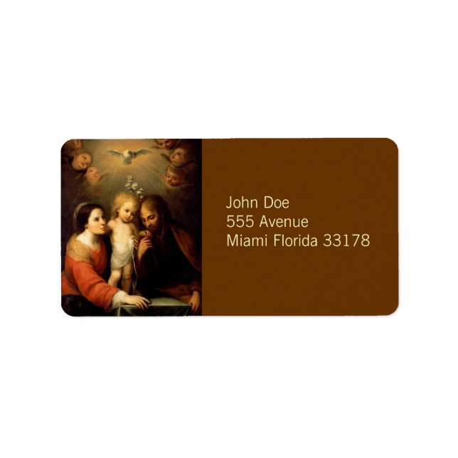 Mary, Jesus och Joseph Label Adressetikett (Framsidan)
