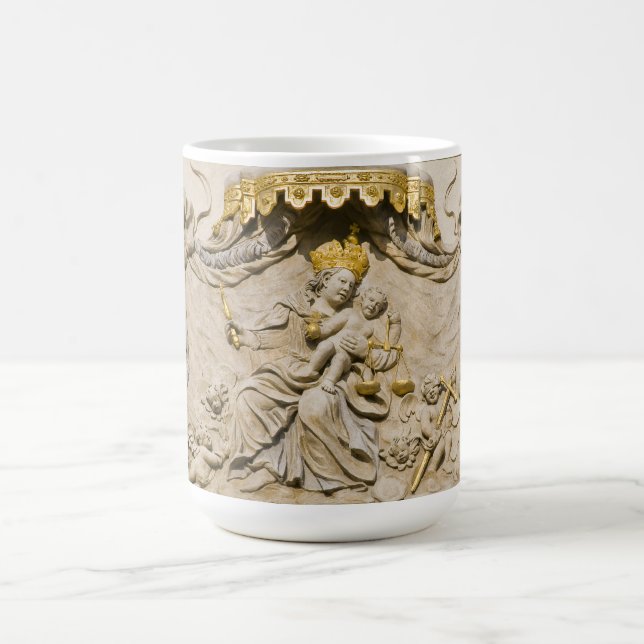 Mary Jesus Prague House-tecken Kaffemugg (Center)