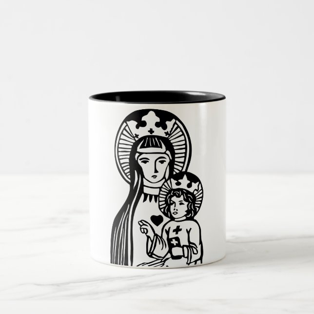 Mary & Jesus Två-Tonad Mugg (Center)