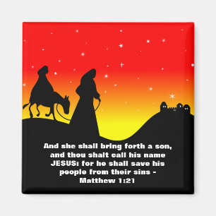Mary & Joseph, bibelScriptureVerse Magnet