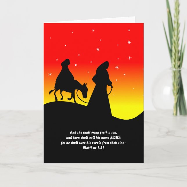 Mary & Joseph, Bible Scripture Verse Helgkort (Framsida)