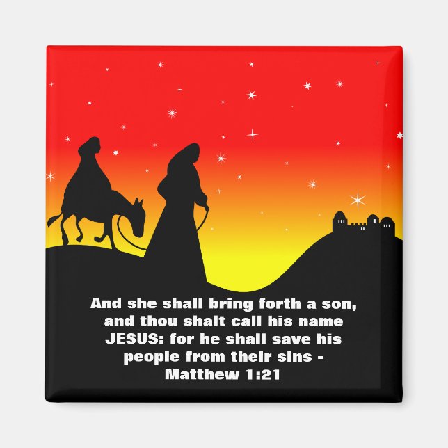 Mary & Joseph, Bible Scripture Verse Magnet (Framsidan)