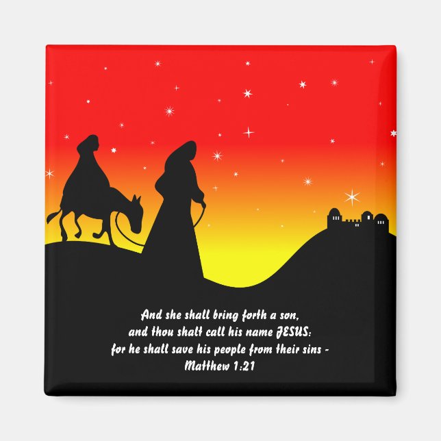 Mary & Joseph, Bible Scripture Verse Magnet (Framsidan)