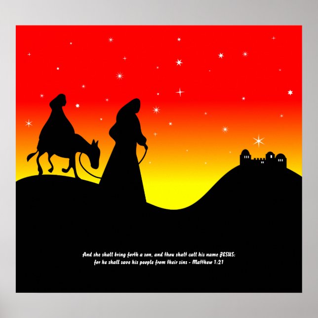 Mary & Joseph, Bible Scripture Verse Poster (Framsidan)
