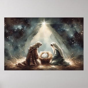 Mary & Joseph Birth of Jesus Kristus Print Poster