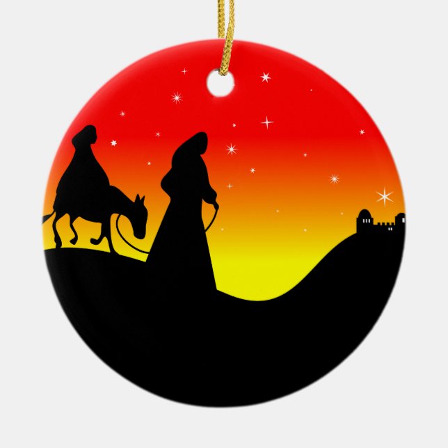 Mary & Joseph Julgransprydnad Keramik (Framsidan)