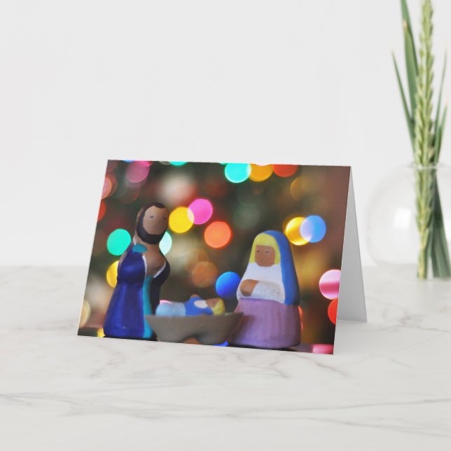 Mary, Joseph och Baby Jesus Helgkort (Framsida)