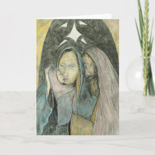 Mary Joseph och jul för babyJesus religiösa Helgkort