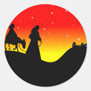 Mary & Joseph Runt Klistermärke