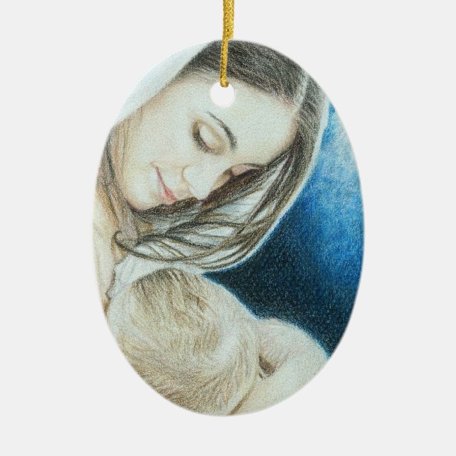 Mary kände du till julprydnaden julgransprydnad keramik (Framsidan)