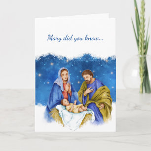 Mary kände du till Sång Lyric Jesus Birth Natiativ Helgkort