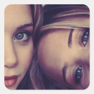 Mary-Kate och Ashley-klistermärke Fyrkantigt Klistermärke