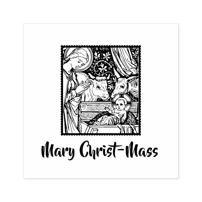 Mary Kristus Mass Ntivity Traditional Art Stämpel (Tryck)