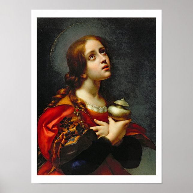 Mary Magdalene, 1660-70 (olja på arbetsyta) Poster (Framsidan)
