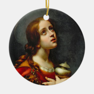 Mary Magdalene, 1660-70 (olja på kanfas) Julgransprydnad Keramik