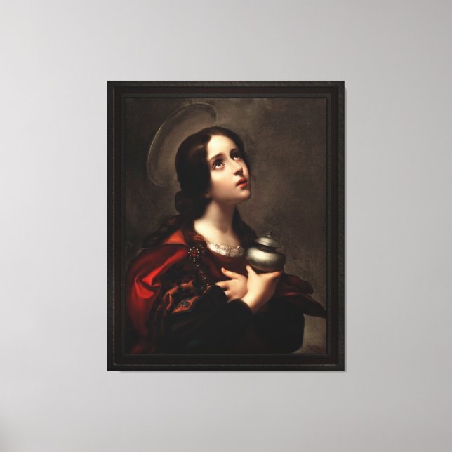 Mary Magdalene av Carlo Dolci Canvastryck (Framsida)