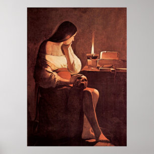 Mary Magdalene av Georges de La Tour Poster