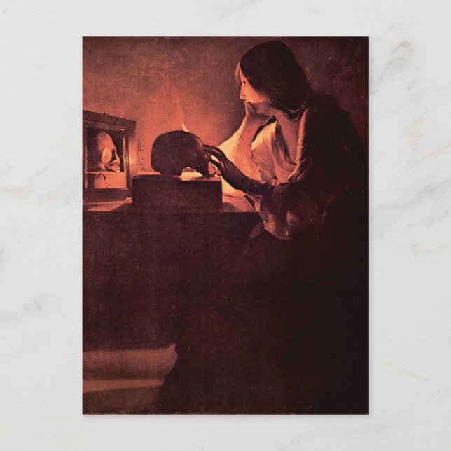 Mary Magdalene av Georges de La Tour Vykort (Framsida)