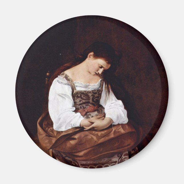 Mary Magdalene av Michelangelo Merisi Da Caravaggi Magnet (Framsidan)