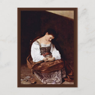 Mary Magdalene av Michelangelo Merisi Da Caravaggi Vykort