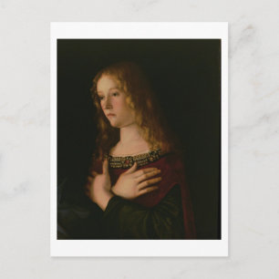 Mary Magdalene, detaljer från Virgin and Child w Vykort