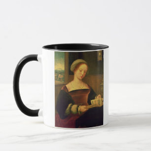 Mary Magdalene läsning (olja på panel) Mugg