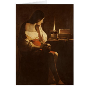 Mary Magdalene med en natt tänder, 1630-35 Hälsningskort