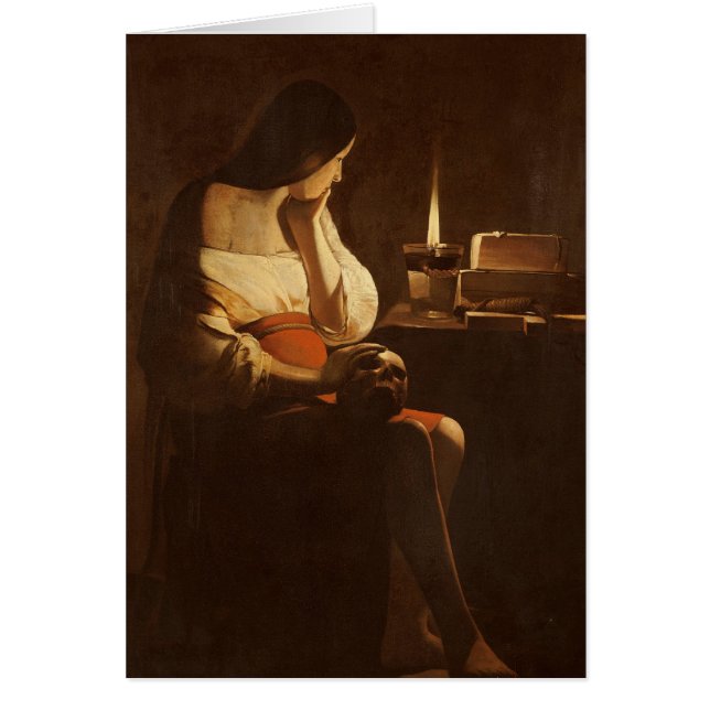 Mary Magdalene med en natt tänder, 1630-35 Hälsningskort (Framsidan)