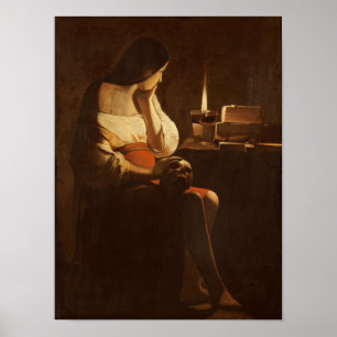 Mary Magdalene med en natt tänder, 1630-35 Poster