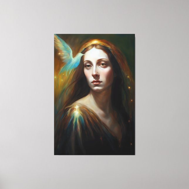 Mary Magdalene och en fågellig Canvastryck (Framsida)