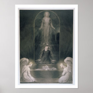 Mary Magdalene på sepulchren, c.1805 (w/c och p Poster